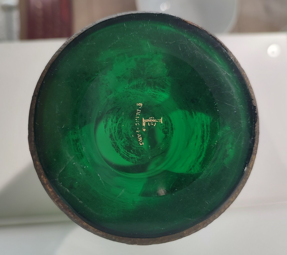 Legras - Saint Denis - Vase From The "imperial Green" Series - Early 20th Century.-photo-7