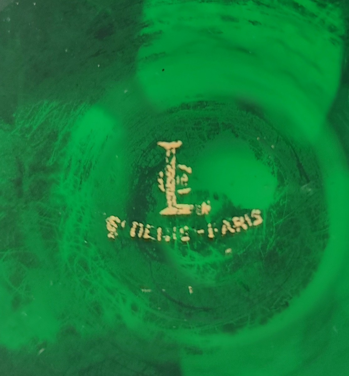 Legras - Saint Denis - Vase From The "imperial Green" Series - Early 20th Century.-photo-8