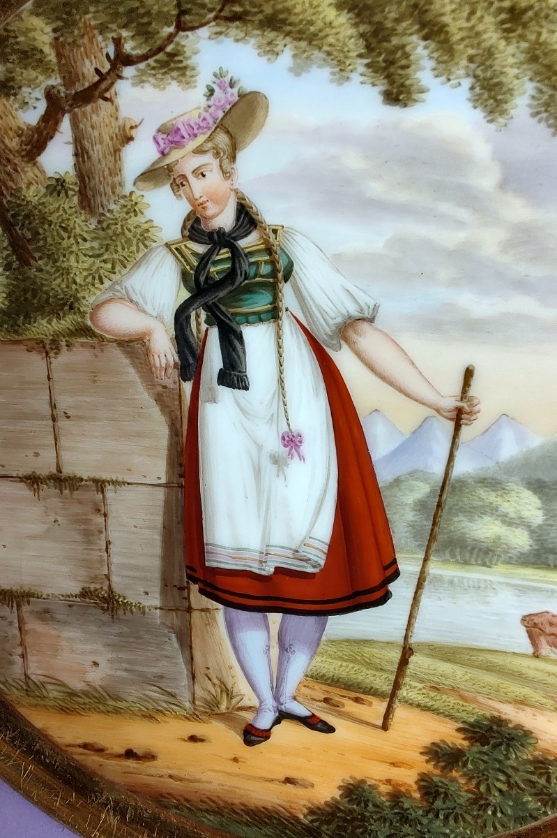 Manufacture De Nast - Paris - Empire Period - Plate With A Shepherdess Decor.-photo-3