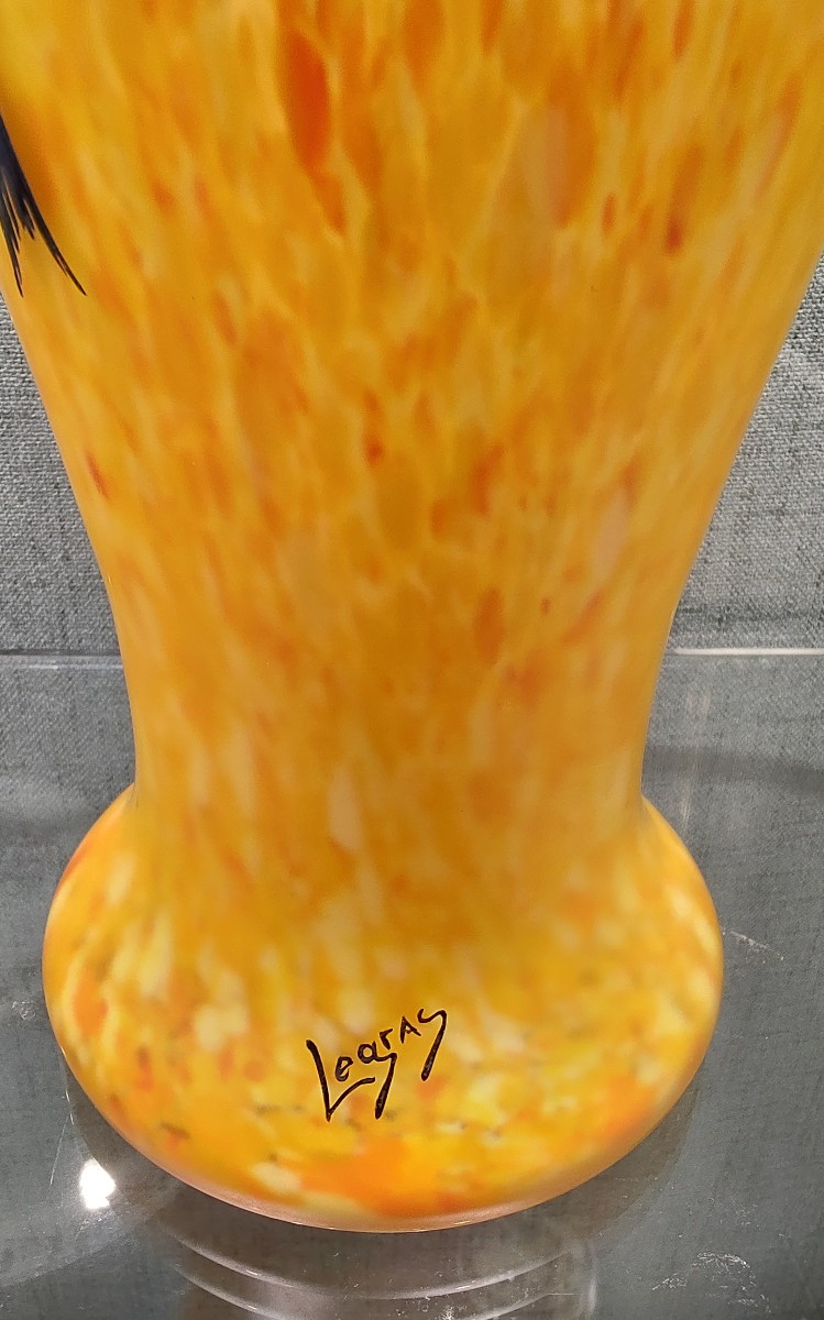 Legras - Saint Denis - Early 20th Century - Large Vase From The Printania Series -photo-3