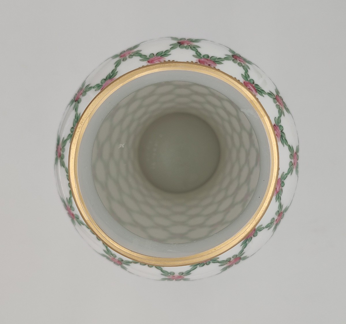 François Théodore LEGRAS  - Paire de vases signés à décor de quadrillage Pompadour-photo-4