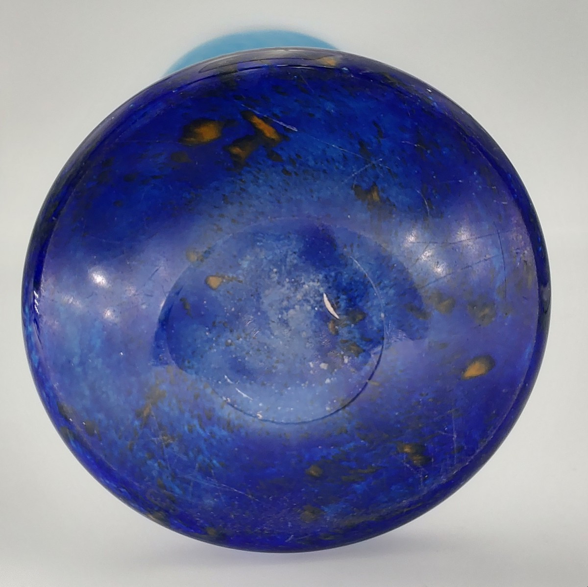 Daum Nancy - Large Blue Powdered Glass Vase, Decorated With The "jade Glass Vase" Series. -photo-6