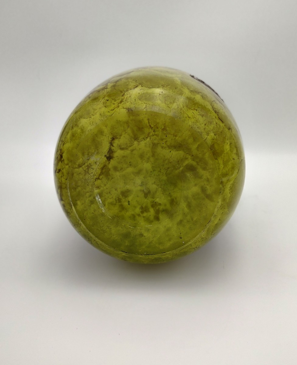 Ets Legras - Vase « duquesne »   à fond vert marbré à décor art déco-photo-5