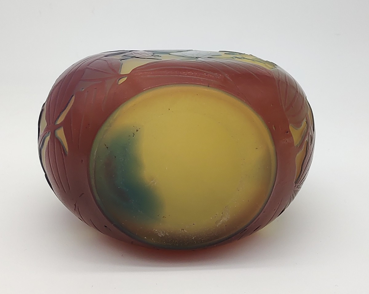 Etablissements Gallé - Vase de forme gourde à décor de pois de senteurs-photo-6