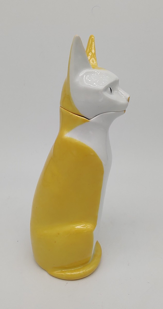 Edouard Marcel Sandoz (1881-1971) And Haviland - Yellow And White Cat-shaped Bottle -photo-4