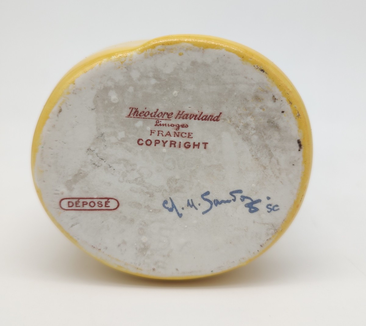 Edouard Marcel Sandoz (1881-1971) And Haviland - Yellow And White Cat-shaped Bottle -photo-6