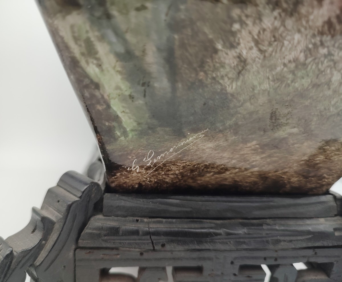 Creil And Montereau (between 1888/1920) - Planter Painted In The Japanese Style.-photo-3