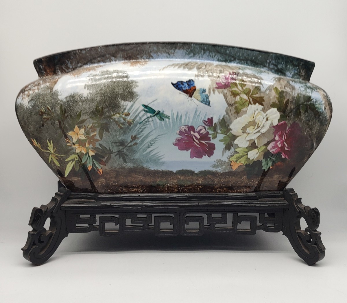 Creil And Montereau (between 1888/1920) - Planter Painted In The Japanese Style.
