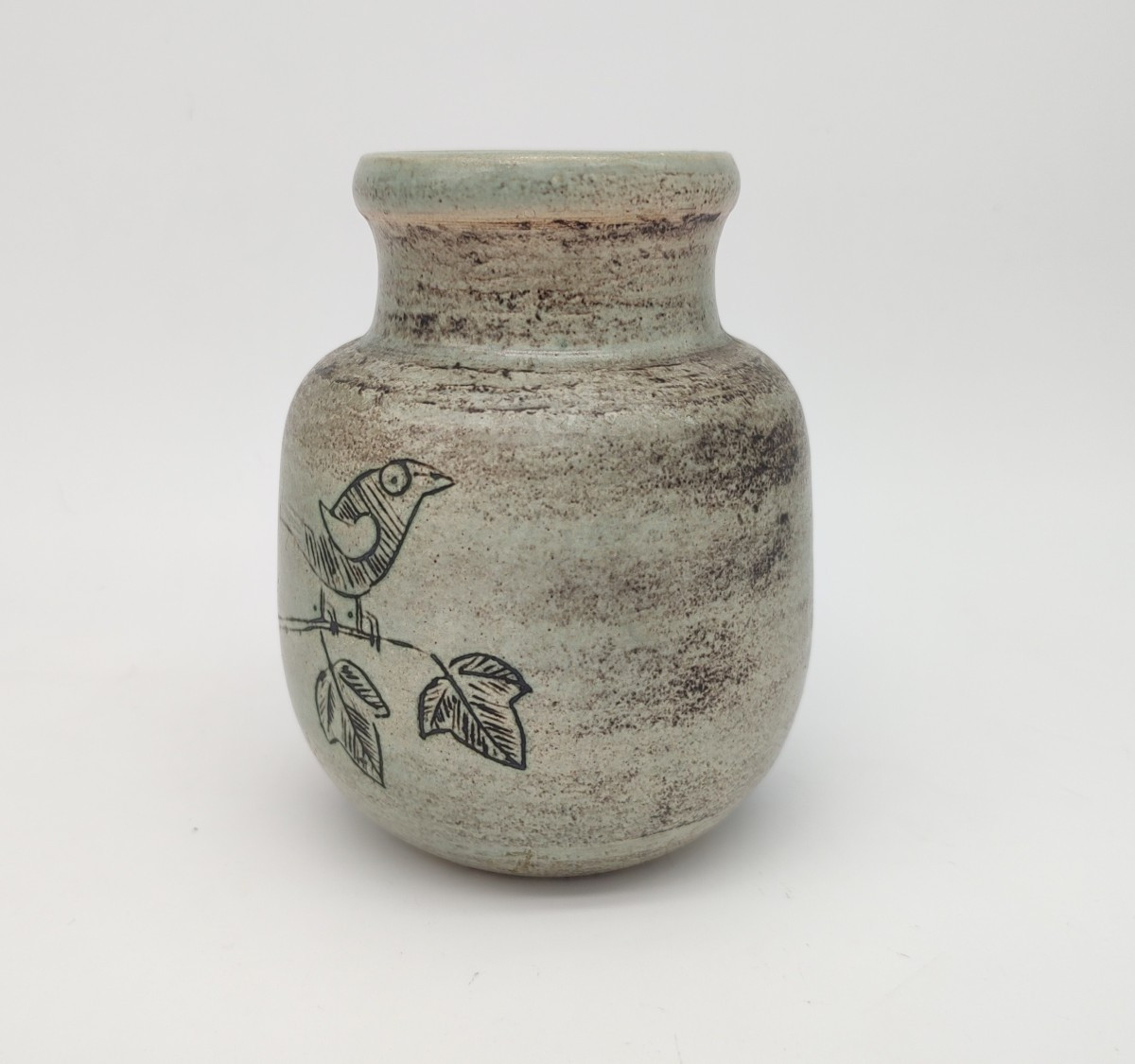 Jacques Blin (1920-1996) - Vase à décor d'oiseau-photo-1