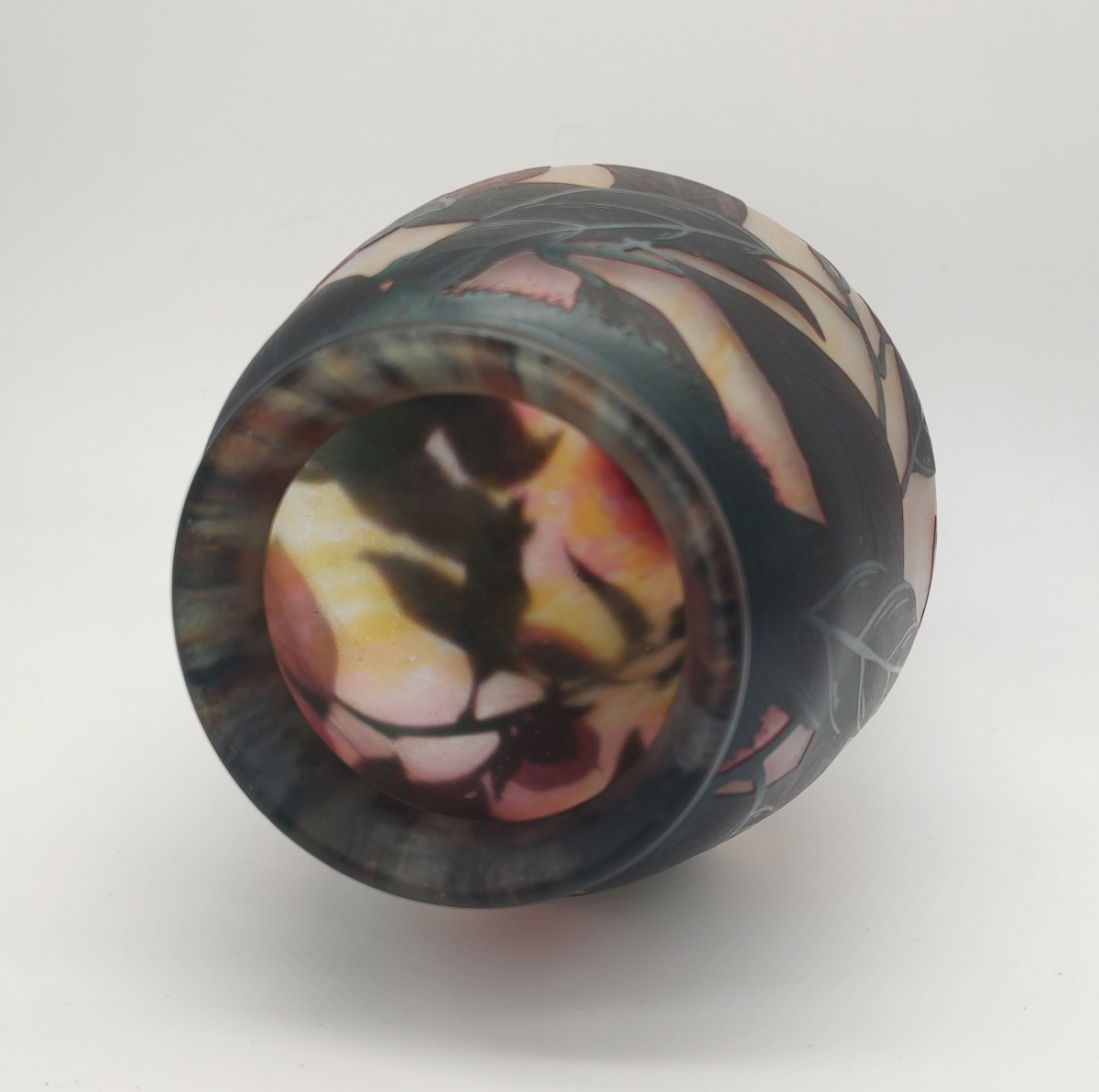 Daum Nancy - Vers 1910 - Vase à décor de branches et de fruits du kaki-photo-4