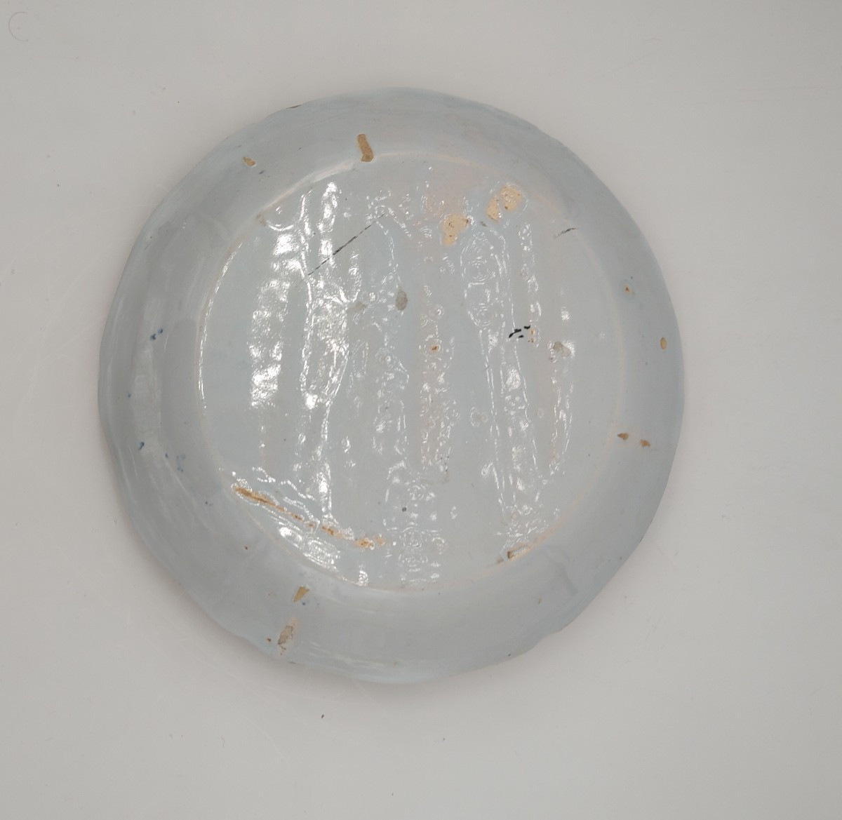 Nevers - XVIIIe siècle - Assiette à décor en trompe l’œil de pommes.-photo-3