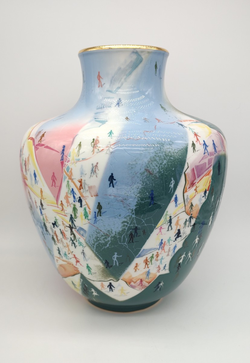 Manufacture Nationale De Sèvres And Giles Bouttaz - Baluster Vase Decorated With Stylized Figures-photo-4