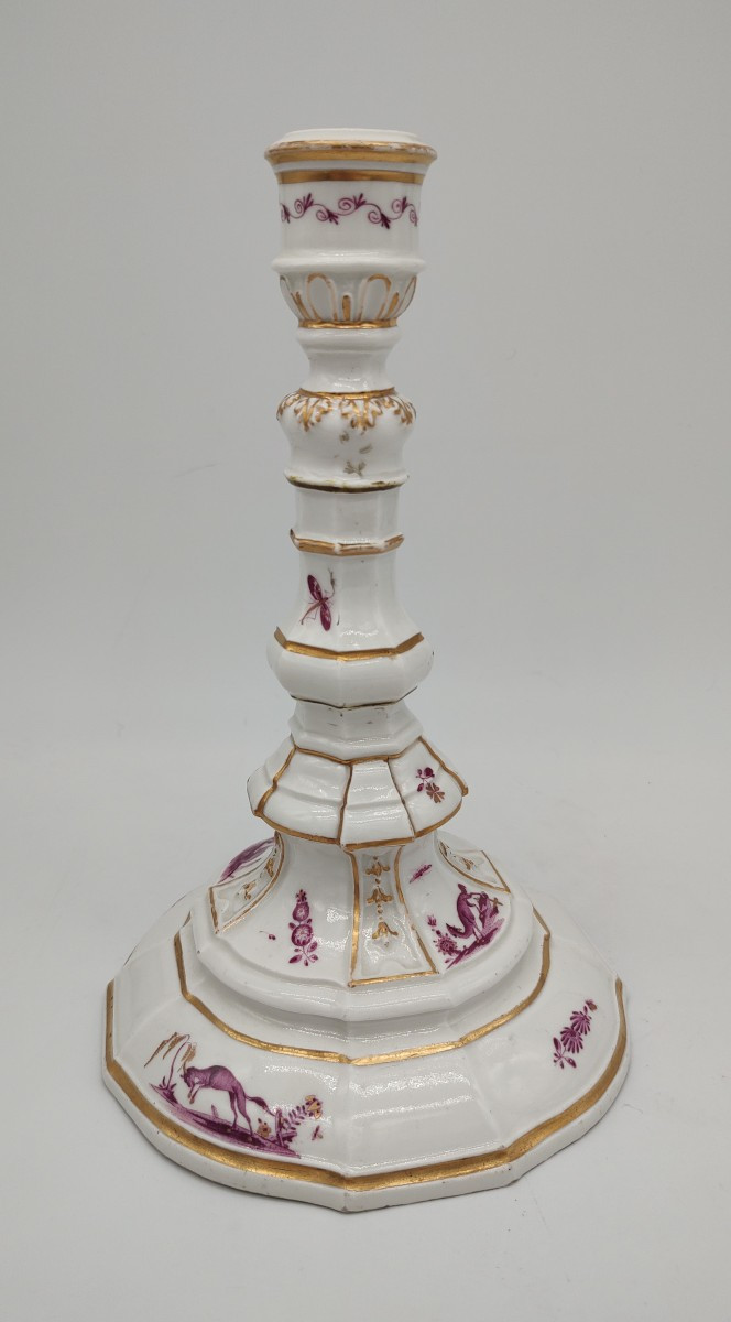 Meissen Manufactory - Circa 1740 - Torch With So-called "falbetière" Decoration -photo-2
