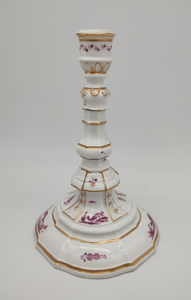 Meissen Manufactory - Circa 1740 - Torch With So-called "falbetière" Decoration -photo-4
