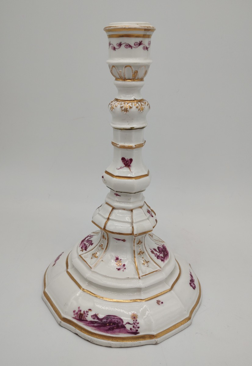Meissen Manufactory - Circa 1740 - Torch With So-called "falbetière" Decoration -photo-1