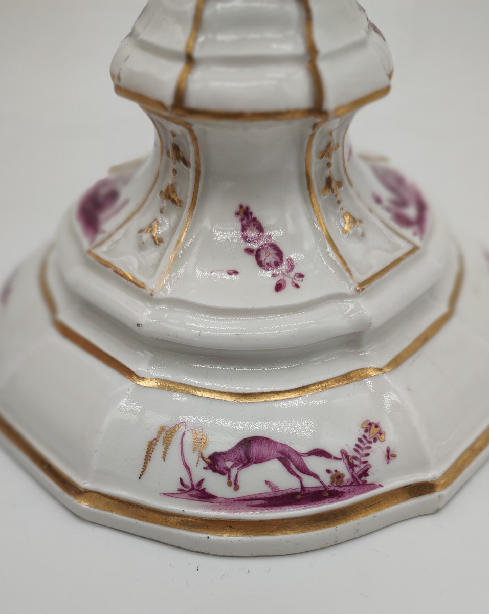 Meissen Manufactory - Circa 1740 - Torch With So-called "falbetière" Decoration -photo-2