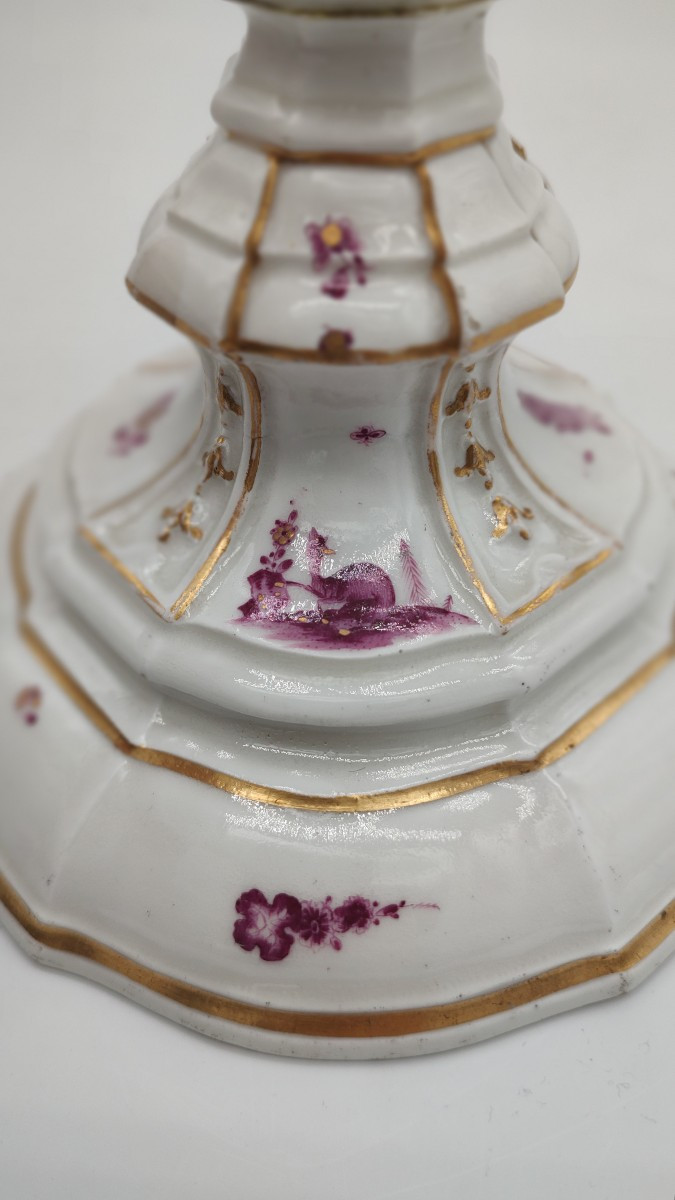Meissen Manufactory - Circa 1740 - Torch With So-called "falbetière" Decoration -photo-3