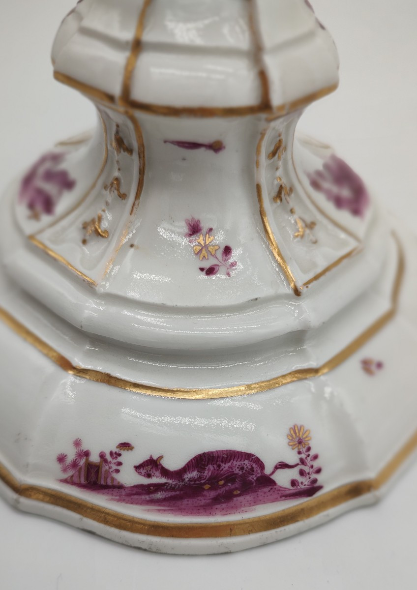 Meissen Manufactory - Circa 1740 - Torch With So-called "falbetière" Decoration -photo-4