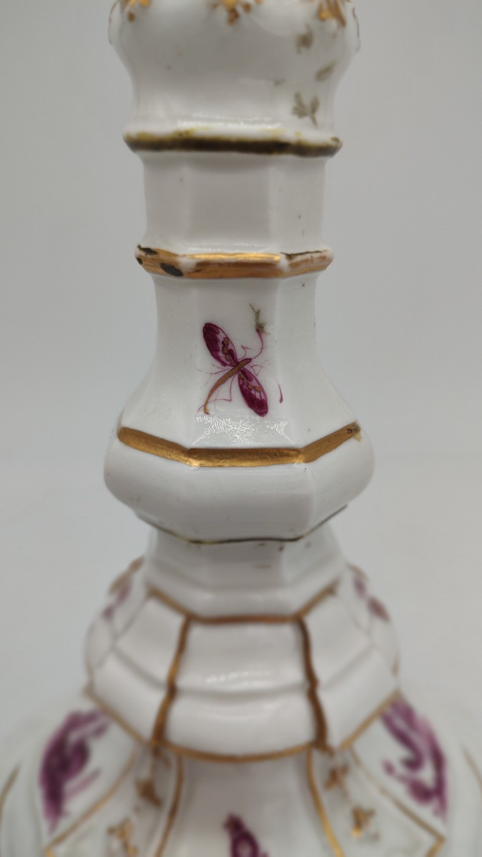 Meissen Manufactory - Circa 1740 - Torch With So-called "falbetière" Decoration -photo-5