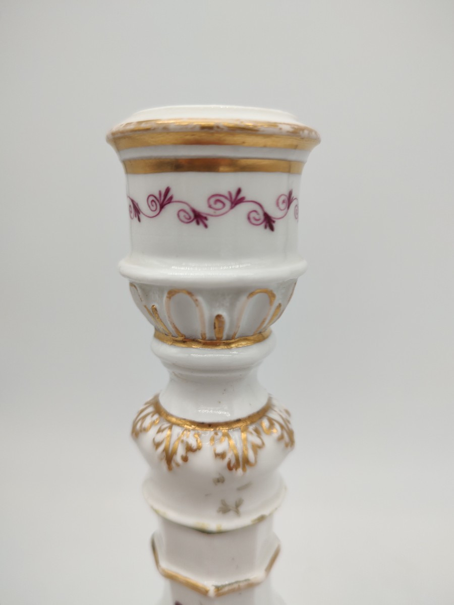 Meissen Manufactory - Circa 1740 - Torch With So-called "falbetière" Decoration -photo-6