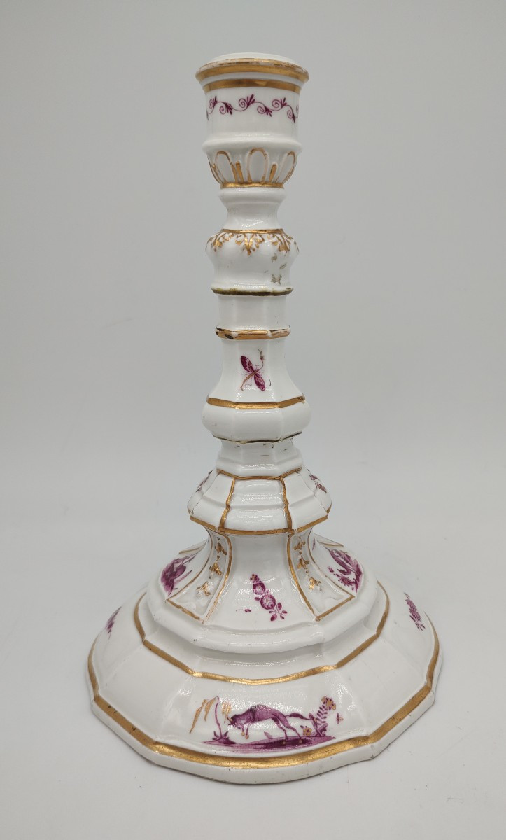 Meissen Manufactory - Circa 1740 - Torch With So-called "falbetière" Decoration 