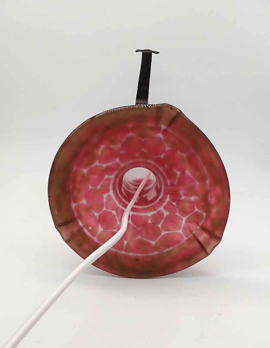 Charles Schneider (le Verre Français) - Mushroom Lamp With Stylized Decoration Of Wild Roses-photo-5