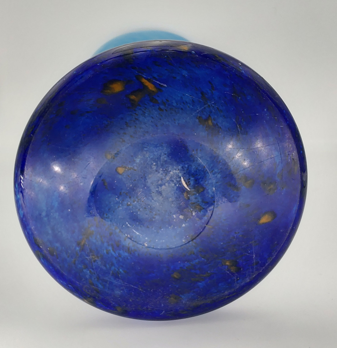 Daum Nancy - Vers 1925 - Haut vase à décor de verre de jade bleu -photo-7