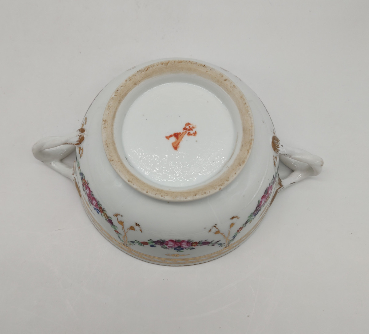 Manufacture à La Reine - 18th Century - Covered Bouillon Bowl And Its Stand.-photo-6