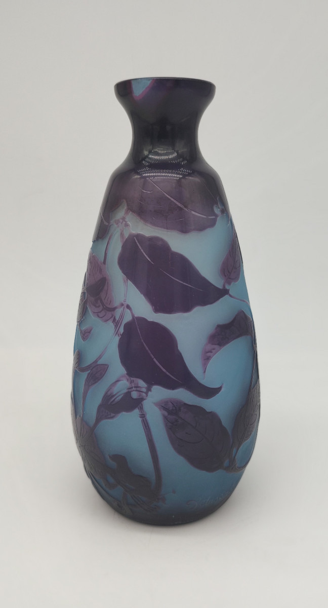 Paul Nicolas Dit d'Argental (1875-1952) - Vase With Orchid Decoration.-photo-1