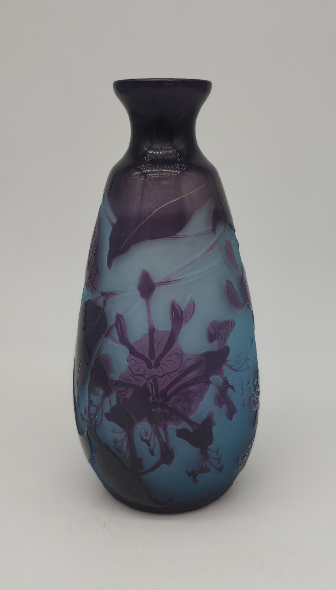 Paul Nicolas Dit d'Argental (1875-1952) - Vase With Orchid Decoration.