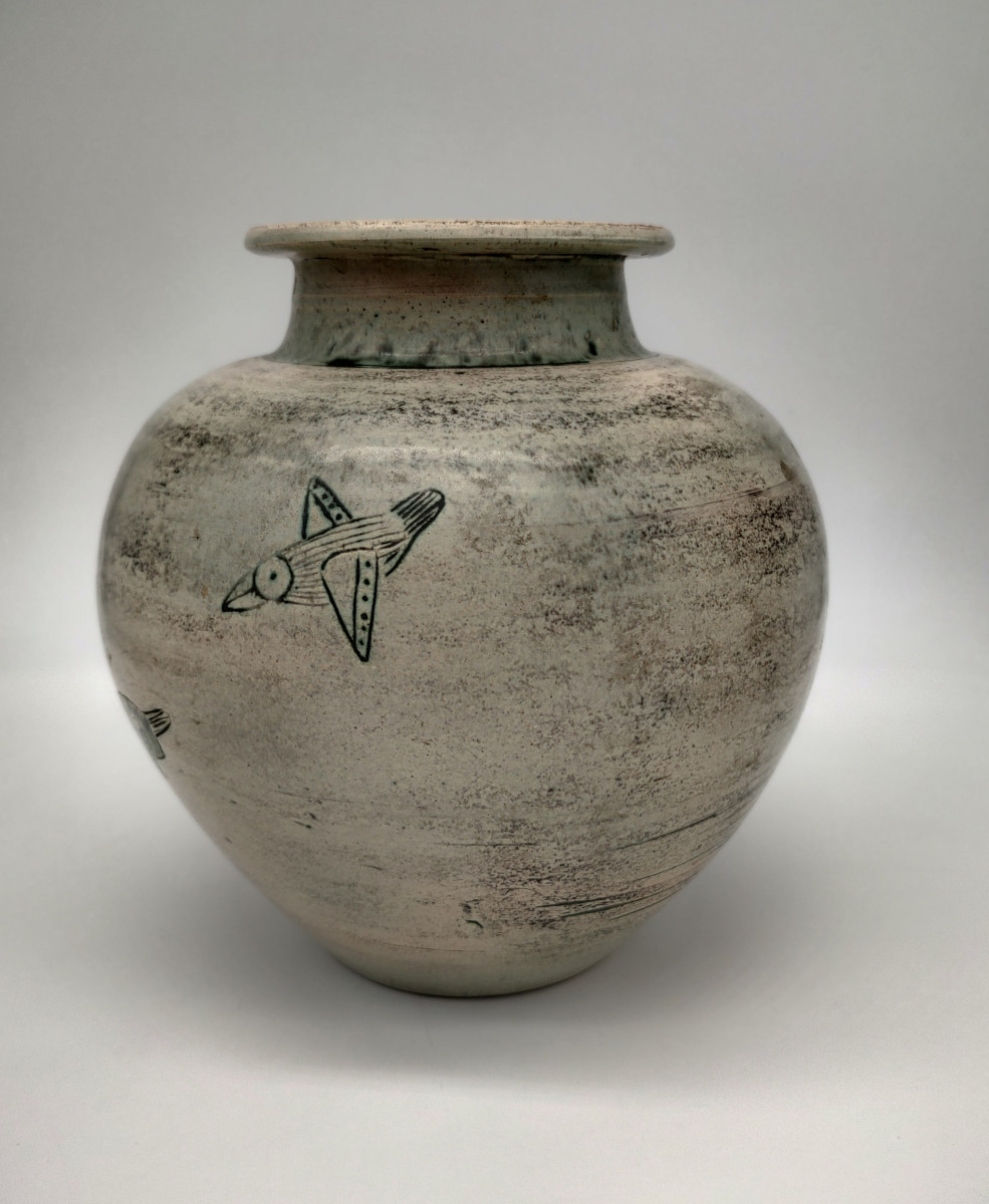 Blin Jacques (1920/1996) - Ball Vase With Bird Design-photo-4