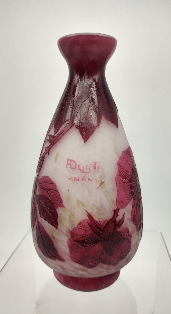 André Delatte - Nancy - Circa 1920 - Vase à décor de fleurs et de feuillages-photo-2