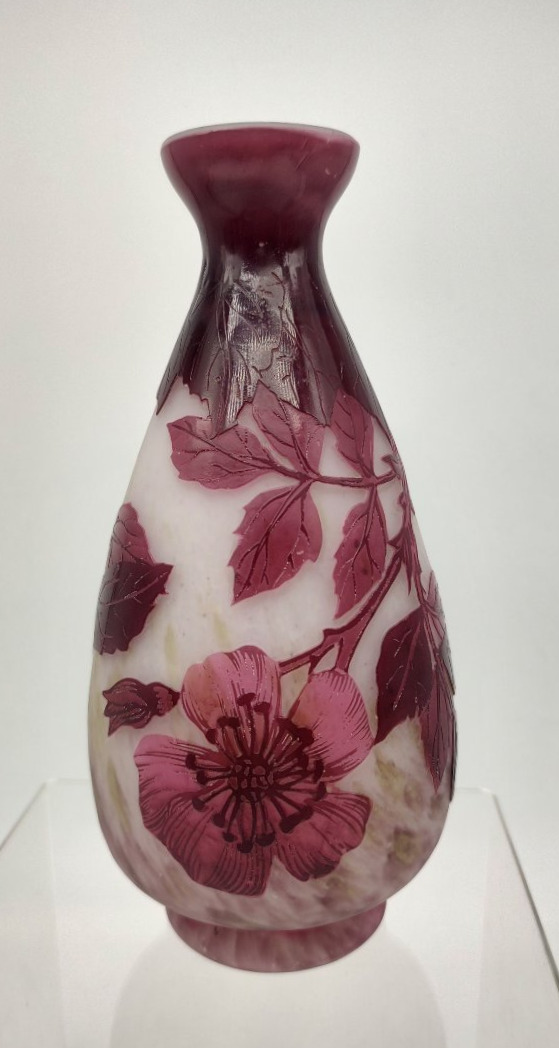 André Delatte - Nancy - Circa 1920 - Vase à décor de fleurs et de feuillages