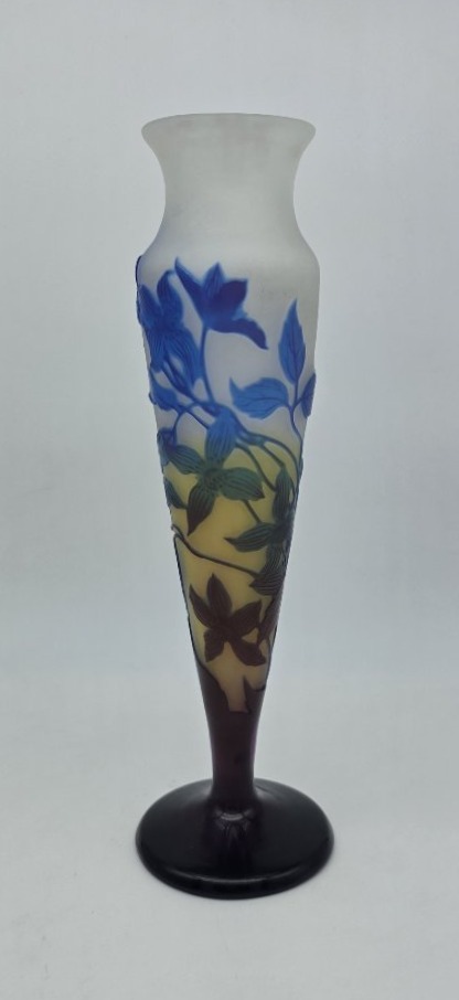 Etablissements Gallé (1904–1936) - Vase Decorated With Blue Clematis.