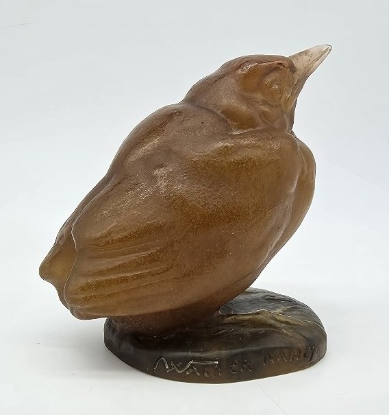 Amalric Walter (1870–1959) & Henri Berger (1870–1937) — Glass Paste Sculpture Of A Sparrow.