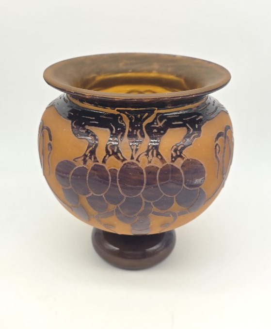 Charles SCHNEIDER (1881-1953) - LE VERRE FRANÇAIS  - Vase boule à décor de vignes. -photo-4
