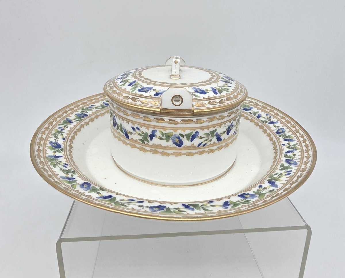 Manufacture du Comte de Provence - XVIIIe siècle - Beurrier à décor de barbeaux-photo-4