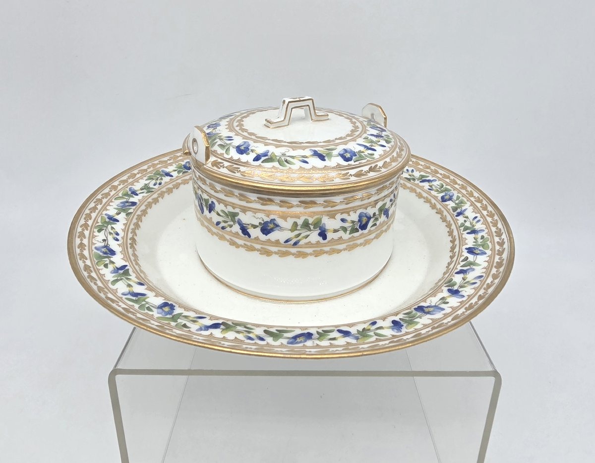 Manufacture du Comte de Provence - XVIIIe siècle - Beurrier à décor de barbeaux-photo-1