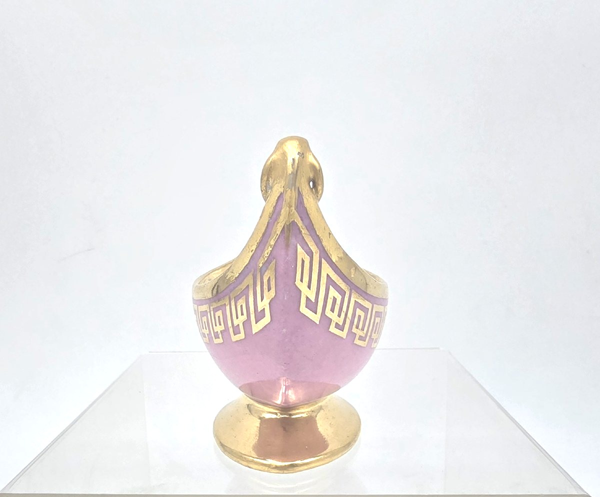 Atelier Halley - Période Empire - Saleron à fond rose de forme navette-photo-2
