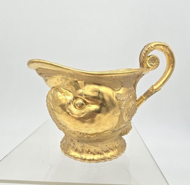 Atelier Chanou - Epoque Empire - Pot à lait à fond entièrement doré à forme de tête de canard.-photo-3