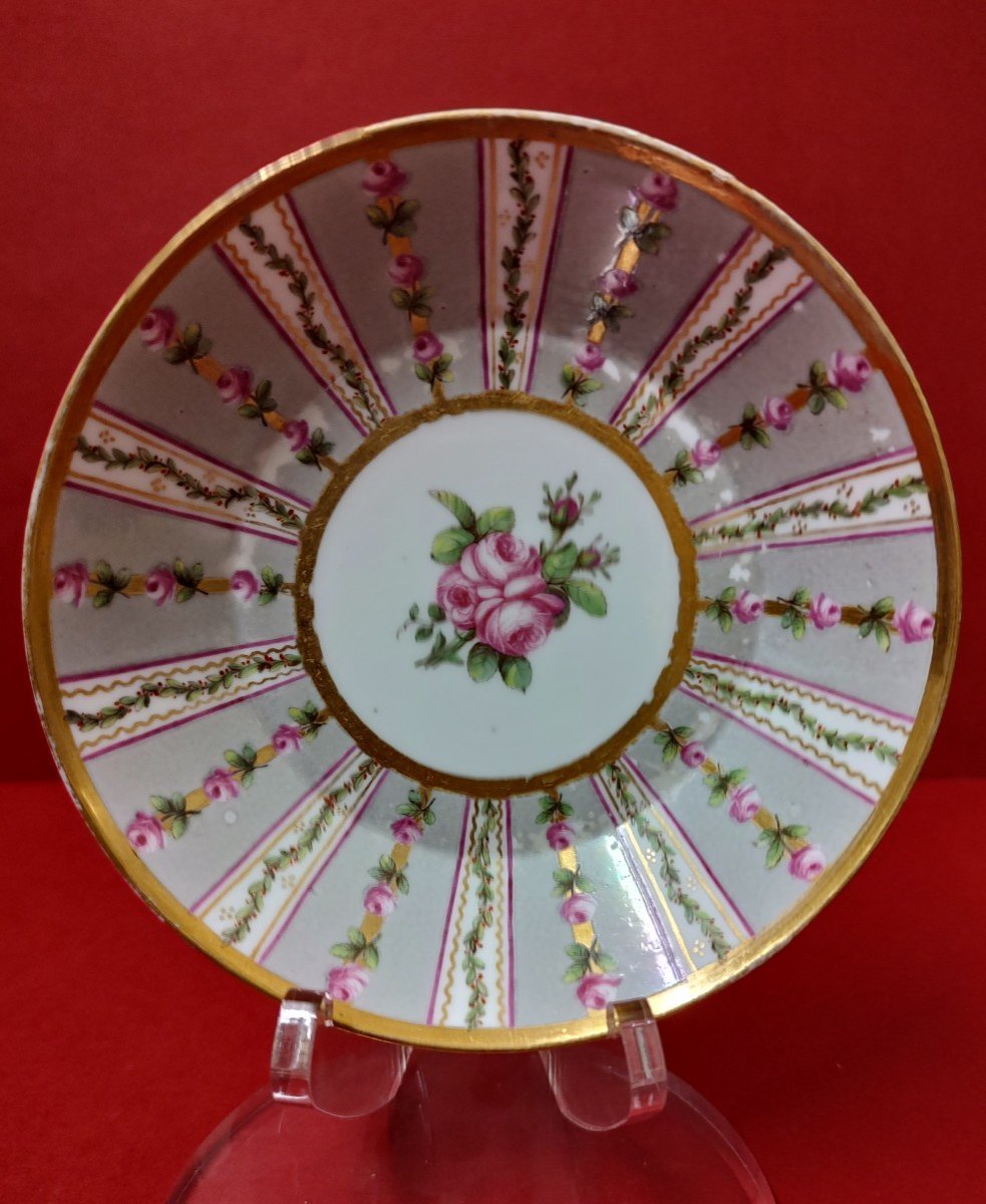 Sevres  Gobelet Litron Et Sa Soucoupe En Porcelaine Dure De La Troisième Grandeur XVIIIe Siècle-photo-1