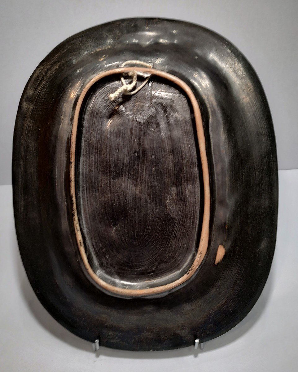 Jean Marais (1913-1998) - Plat En Céramique à Décor d'Un Visage Stylisé.-photo-2