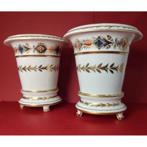 Paris - Manufacture De Blancheron - Pairs Of Pot Covers Decorated With Flower Garlands.