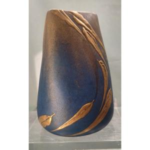 Clément Massier (1844-1917) / Golfe Juan - Circa 1900 - Vase Decorated With Elongated Leaves.