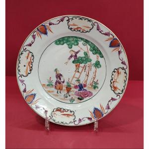 Commissioned China (indian Company) - 18th Century - “cherry Picking” Plate 