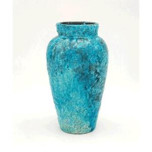 Raoul Lachenal (1885 – 1956) - Vase En Faïence émaillée à épaisse Couverte Turquoise.