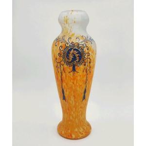 Legras - Saint Denis - Early 20th Century - Large Vase From The Printania Series 