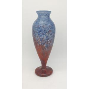 Charles Schneider (1881 – 1953) - Powdered Vase In Shades Of Blue And Orange