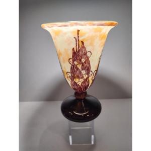 Le Verre Francais, Circa 1922/25. Vase On Pedestal.