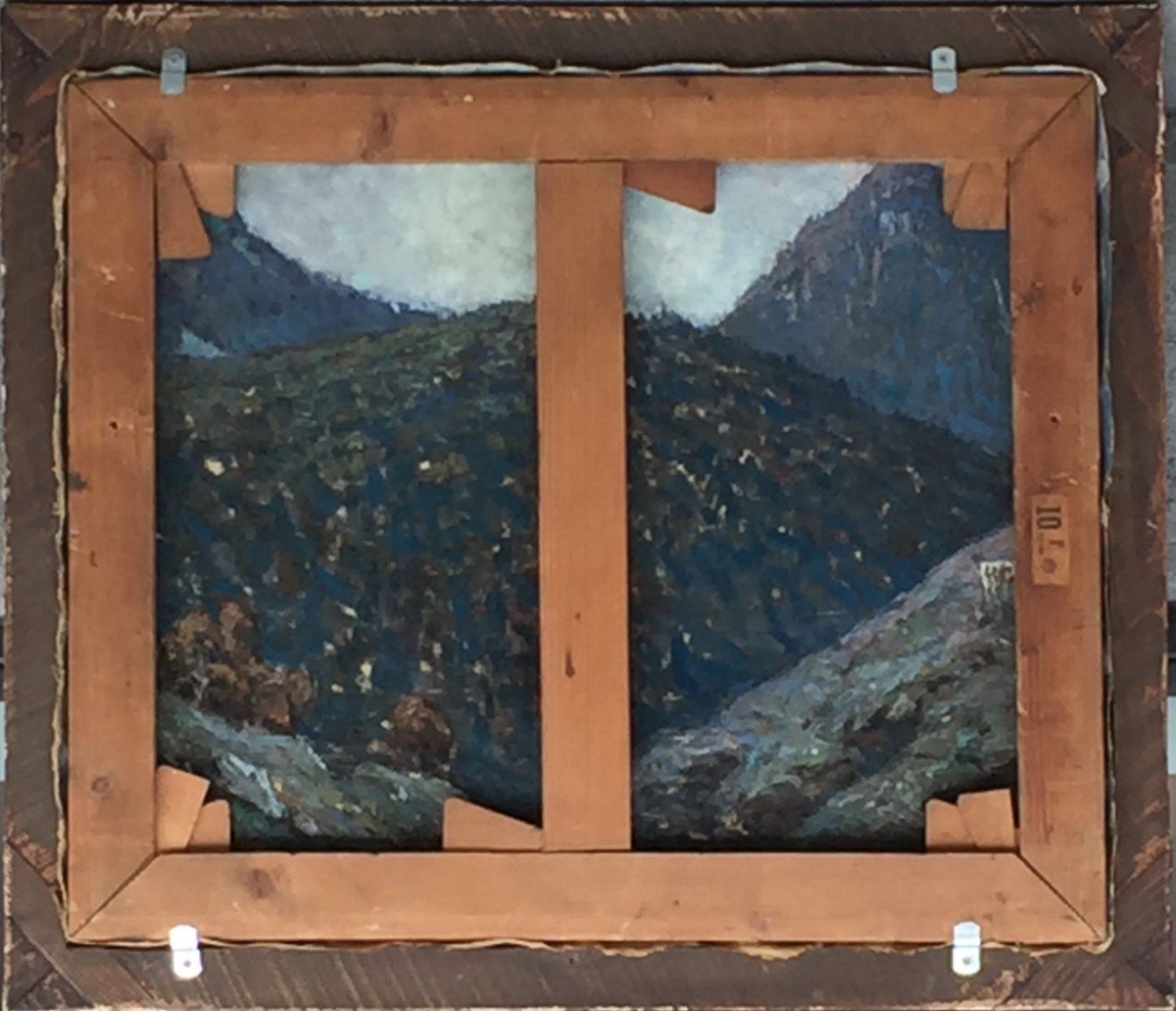 José MINGRET (1880-1969), Mer de nuages sur le Léman, le Mont-Blanc depuis Colomby de Gex, 1919-photo-4